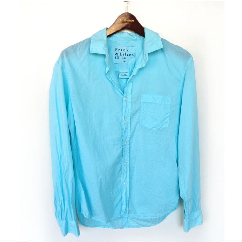 Frank & Eileen Luke Shirt Blue Size Small Button Up Long Sleeves Lightweight